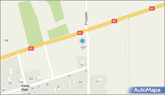 Kikoły, Kikoły, 62A, mapa Kikoły