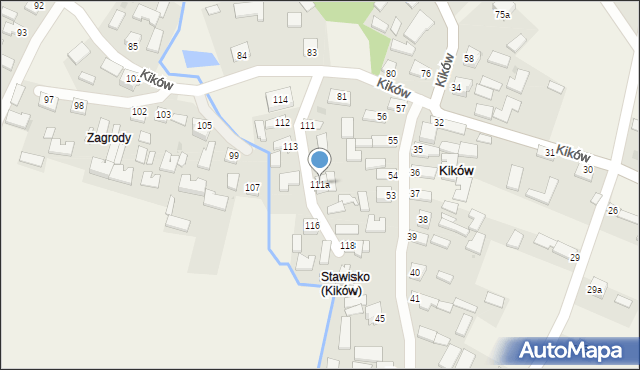 Kików, Kików, 111a, mapa Kików