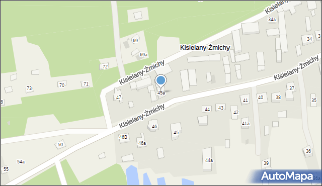 Kisielany-Żmichy, Kisielany-Żmichy, 45a, mapa Kisielany-Żmichy