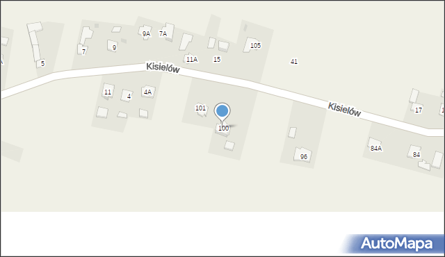 Kisielów, Kisielów, 100, mapa Kisielów