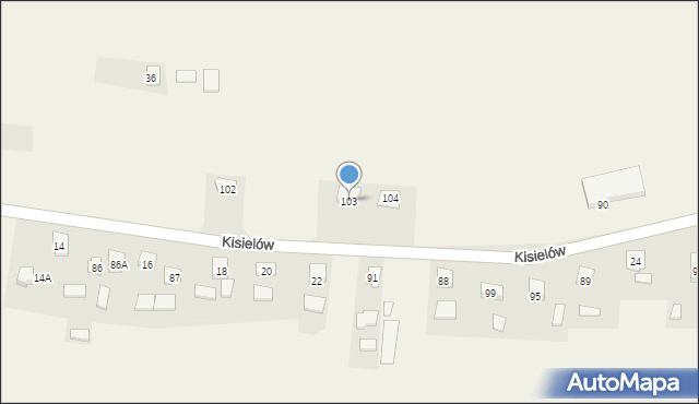 Kisielów, Kisielów, 103, mapa Kisielów