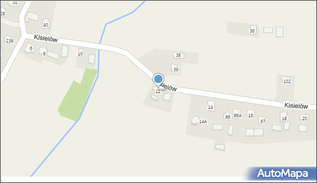 Kisielów, Kisielów, 12, mapa Kisielów