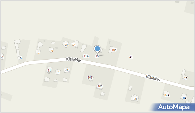 Kisielów, Kisielów, 15, mapa Kisielów