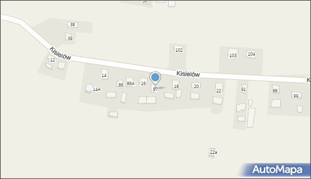 Kisielów, Kisielów, 87, mapa Kisielów