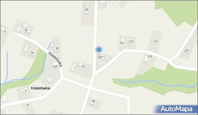 Kisielówka, Kisielówka, 104, mapa Kisielówka