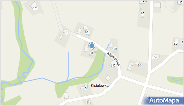 Kisielówka, Kisielówka, 36, mapa Kisielówka