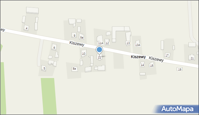 Kiszewy, Kiszewy, 11, mapa Kiszewy