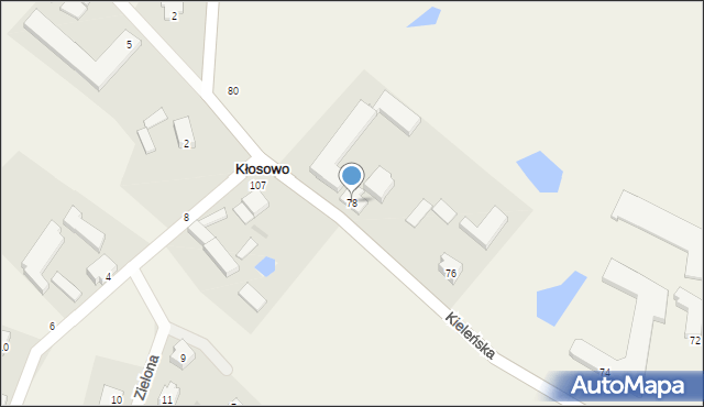 Kłosowo, Kieleńska, 78, mapa Kłosowo