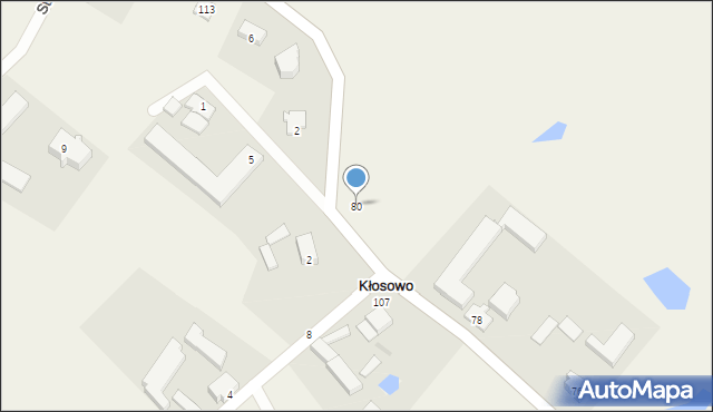 Kłosowo, Kieleńska, 80, mapa Kłosowo