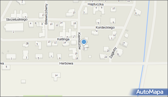 Kołobrzeg, Kiemliczów, 11, mapa Kołobrzegu