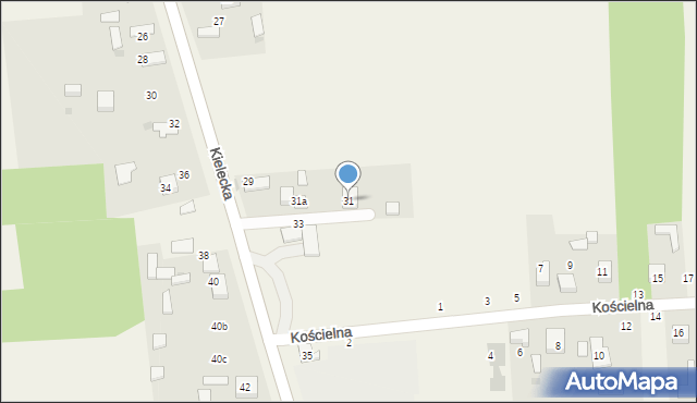 Konin, Kielecka, 31, mapa Konina