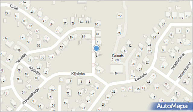 Konin, Kijaków Bronisławy i Jana, 4, mapa Konina