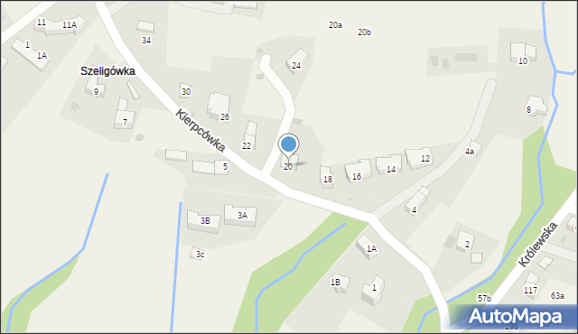 Kościelisko, Kierpcówka, 20, mapa Kościelisko