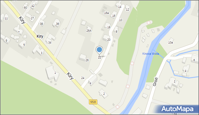 Kościelisko, Kiry, 22, mapa Kościelisko