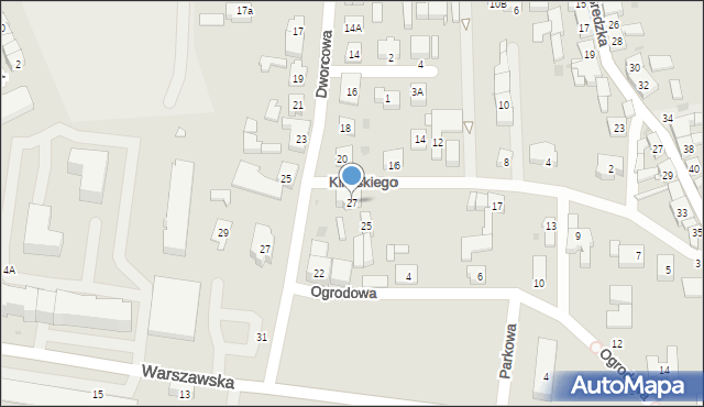 Kostrzyn, Kilińskiego Jana, płk., 27, mapa Kostrzyn