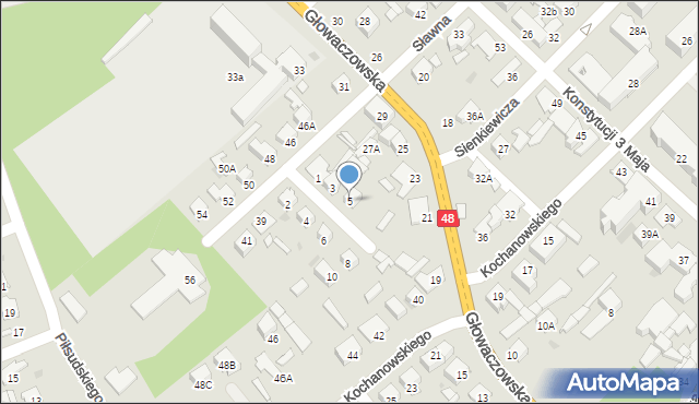 Kozienice, Kilińskiego Jana, płk., 5, mapa Kozienice