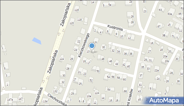 Kraków, Kierzkowskiego Kazimierza, 15, mapa Krakowa