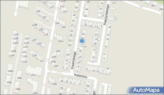 Kraków, Kiwerskiego, gen., 24, mapa Krakowa