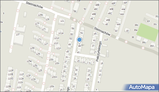 Kraków, Kiwerskiego, gen., 44, mapa Krakowa