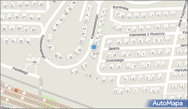 Kraków, Kisielewskiego Stefana, 17, mapa Krakowa
