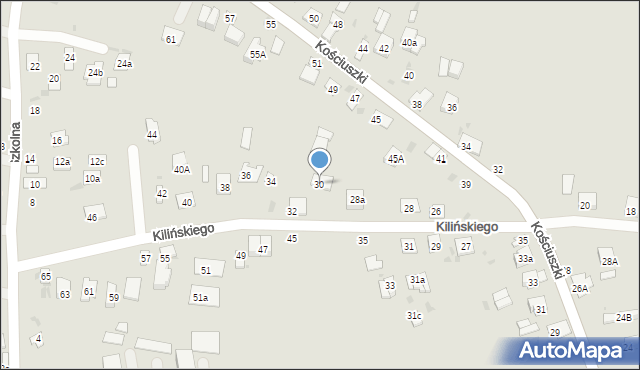 Krasnystaw, Kilińskiego Jana, płk., 30, mapa Krasnystaw