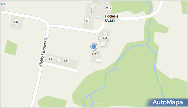 Łazy, Kiebło Łazowskie, 26, mapa Łazy