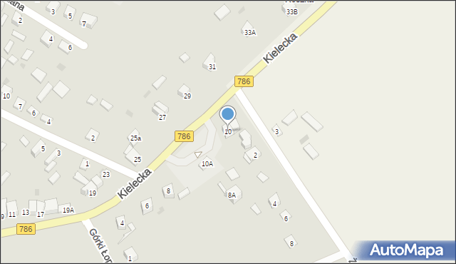 Łopuszno, Kielecka, 10, mapa Łopuszno