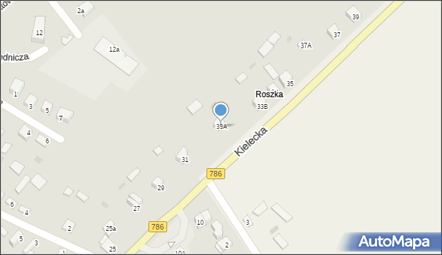 Łopuszno, Kielecka, 33A, mapa Łopuszno