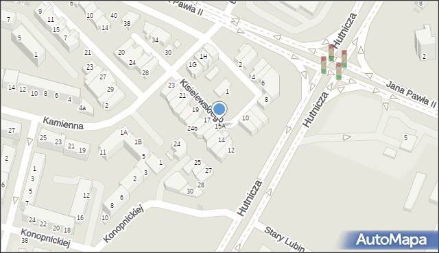 Lubin, Kisielewskiego Stefana, 15A, mapa Lubin