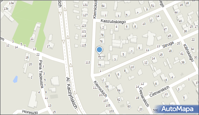 Łuków, Kiernickich, 72, mapa Łuków