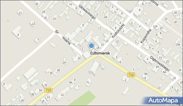 Lutomiersk, Kilińskiego Jana, płk., 18A, mapa Lutomiersk