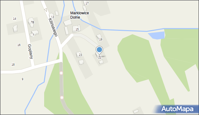 Marklowice, Kilińskiego Jana, płk., 21, mapa Marklowice