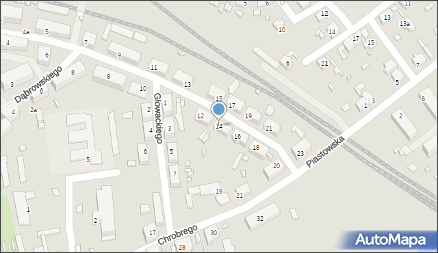 Międzyrzecz, Kilińskiego Jana, płk., 14, mapa Międzyrzecz