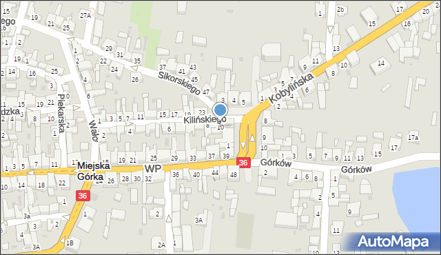 Miejska Górka, Kilińskiego Jana, płk., 10, mapa Miejska Górka