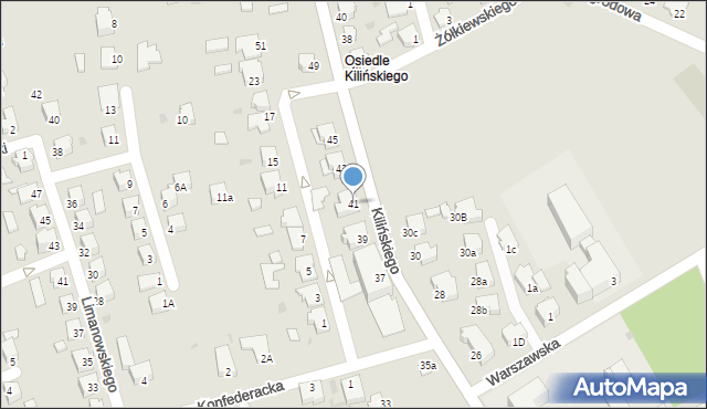 Mielec, Kilińskiego Jana, płk., 41, mapa Mielca