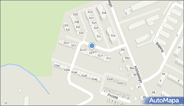 Mielec, Kilińskiego Jana, płk., 91/7, mapa Mielca
