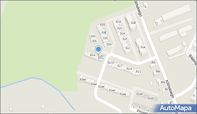 Mielec, Kilińskiego Jana, płk., 93/2, mapa Mielca