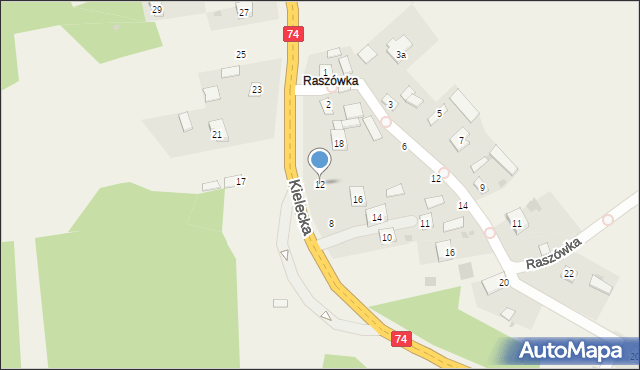 Mniów, Kielecka, 12, mapa Mniów