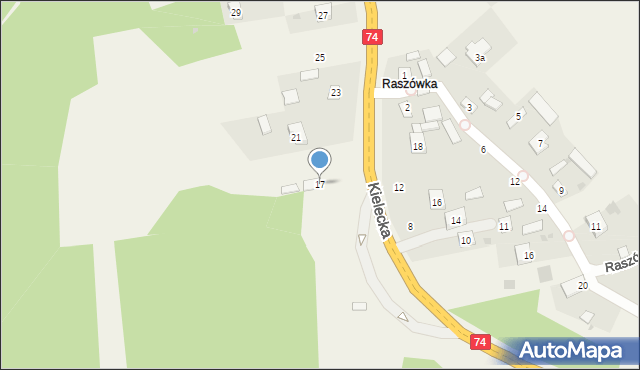 Mniów, Kielecka, 17, mapa Mniów