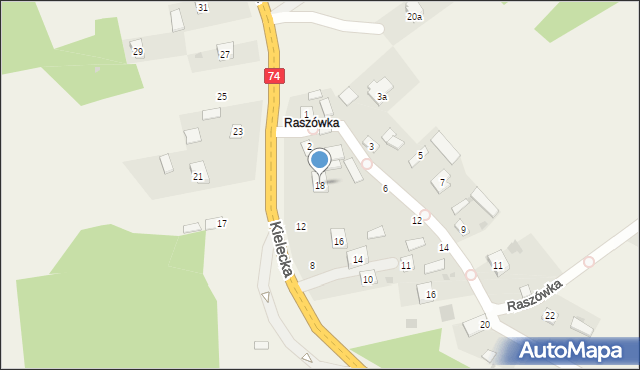 Mniów, Kielecka, 18, mapa Mniów