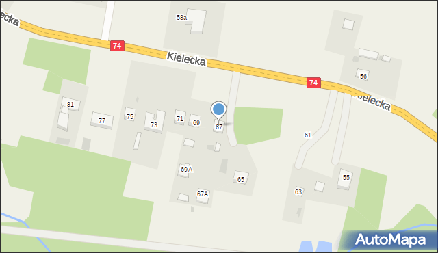 Mniów, Kielecka, 67, mapa Mniów