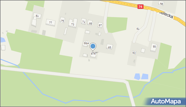 Mniów, Kielecka, 67A, mapa Mniów