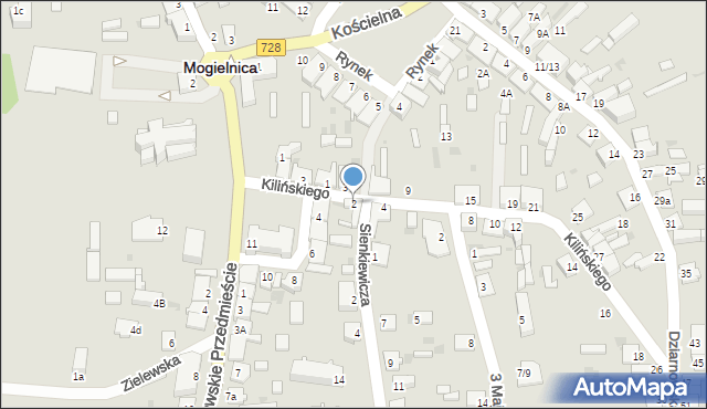 Mogielnica, Kilińskiego Jana, płk., 2, mapa Mogielnica