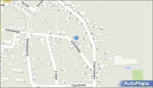 Mogielnica, Kilińskiego Jana, płk., 25a, mapa Mogielnica