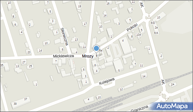 Mrozy, Kilińskiego Jana, płk., 8, mapa Mrozy