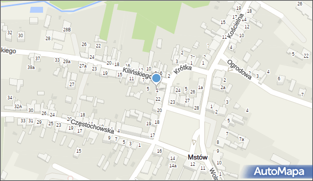 Mstów, Kilińskiego Jana, płk., 1, mapa Mstów