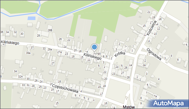 Mstów, Kilińskiego Jana, płk., 12, mapa Mstów