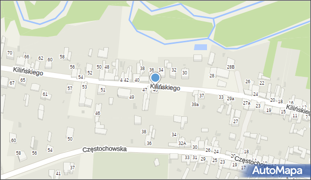 Mstów, Kilińskiego Jana, płk., 45, mapa Mstów