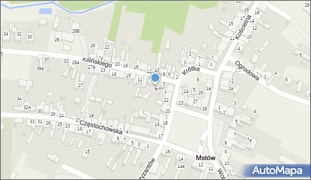 Mstów, Kilińskiego Jana, płk., 5, mapa Mstów