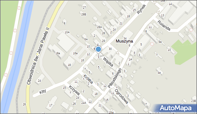 Muszyna, Kity, 1, mapa Muszyna